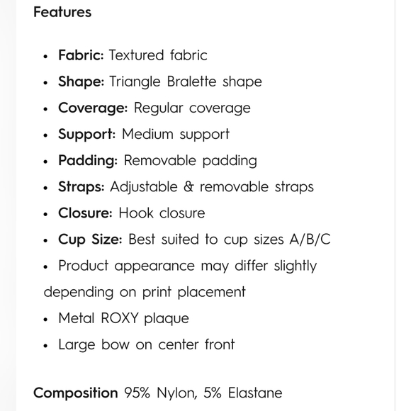 NWT Roxy Bikini Top - Picture 7 of 7